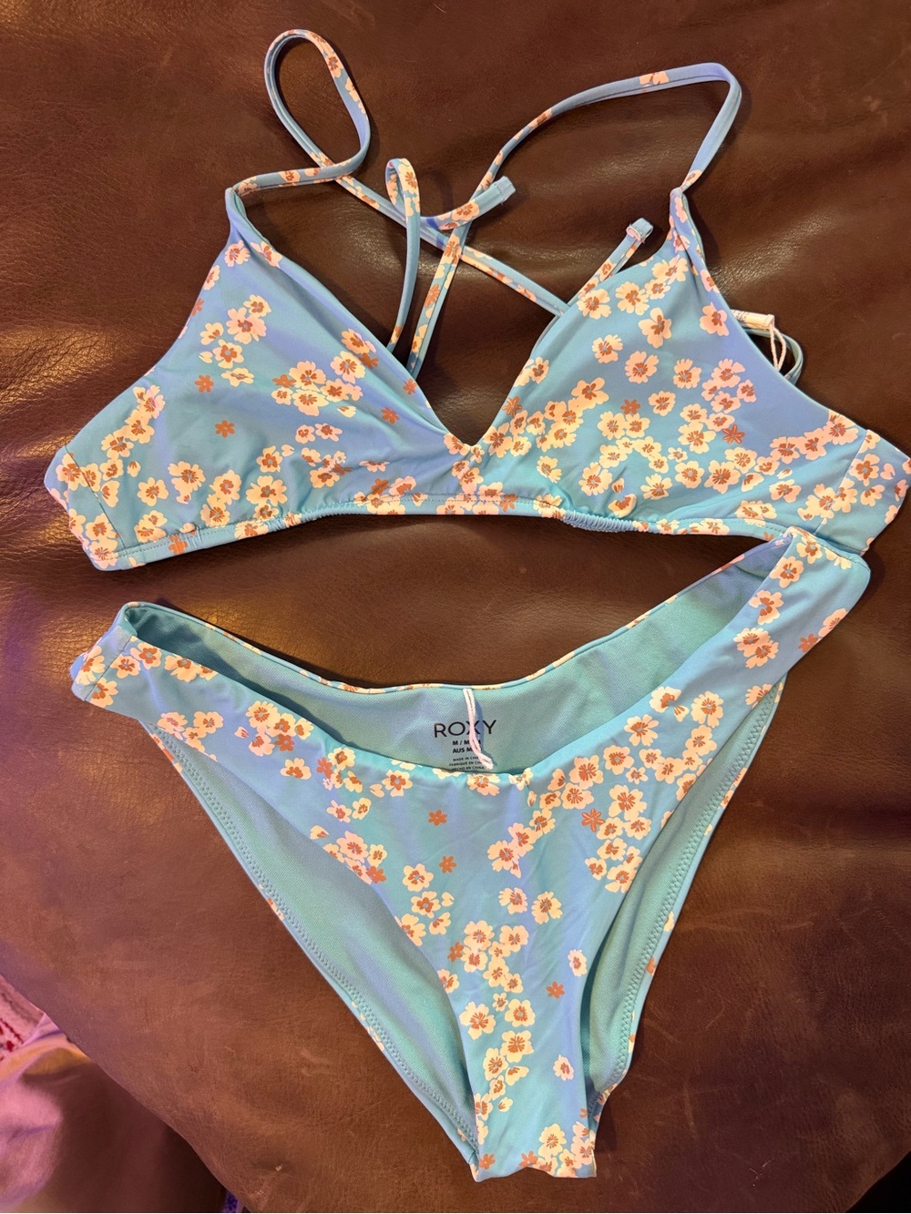 Roxy Light Blue Floral Bikini Set